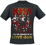 Kiss Love Gun Männer T-Shirt schwarz L 100% Baumwolle Band-Merch, B