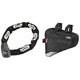 ABUS Fahrradschloss 1060 / 110 Black, schwarz, 10 mm / 110 cm & ABUS Fahrradtasche ST 2250, Black, 23.5 x 19.5 x 5 cm, 8469