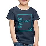Spreadshirt Personalisierbares T-Shirt Selbst Gestalten mit Foto und Text Wunschmotiv Kinder Premium T-Shirt, 134-140, Navy