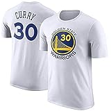 LLSDLS T-Shirts Herren American US Style Basketball Trikots NBA Summer Warriors Rundhals Freizeit T-Shirt Basketball Sportswear T-Shirt Westen Tops T-Shirt (Color : White, Size : S)