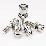 Schrauben M2 M2.5 M3 M4 M5 M6 M6 M8 M10 M12 304 Edelstahl-Hexagon-Sechskant-Mütze-Kopf SEM. Schraubenflache Wäscherfederdichtung Montieren Sie Bolzen Hardware Zubehö