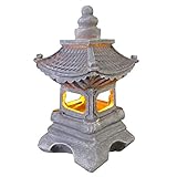 Outdoor Japanischen Stil Solar Zen Garten Lichter Statue - Laterne Pagode Licht - Solar Gartenlampe Statue BauernhausBalkon Kreative Dekoration Lampe,Solarbetrieben Outdoor-leuchten,17*34