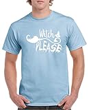 Comedy Shirts - Witch Please Besen - Herren T-Shirt - Hellblau/Weiss Gr. XXL