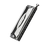 JUN-STORE SENMIAO-TH. Professional 12 Löcher 48 Tone Chromatische Mundharmonika Mundharmonika Blues Harp Musik Instrumentos Tonart C Musikinstrumente (Color : Silver)