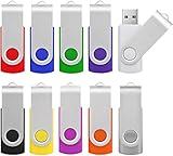 KOOTION USB Sticks 2GB 10 Stück Speichersticks USB Metall Memory Stick USB 2.0 Flash-Laufwerke Set USB Flash Drives 10er Pack 2G USB Stick Bunt 10 STK Thumb-Laufwerke 2 Gbyte Datenstick, Mehrfarbig