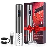 Elektrischer Korkenzieher, 4-in-1 Geschenkset Elektrischer Korkenzieher, Öffner Inklusive automatischem Weinöffner, Vakuumstopfen, Folienschneider, Weinbelüfter-Ausgießer für Christmas Party