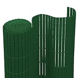 Lospitch PVC Sichtschutzmatte Balkon, Balkonverkleidung Bambuszaun, Wetterfest UV-beständig, Sichtschutz für Garten Terrasse Balkonumrandung mit verstärkten Lamellen, Grün, 100 x 300 cm, Kürzb