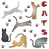 Stencils for Walls: Katzenschablone, 16,5 x 16,5 cm (M) - Pet Friend Animal Cat Silhouette Zitat Schablonen für Malvorlag