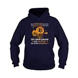 T-Shirt mit Aufschrift 'Witch When Witches Go Riding and Black Cats are Seen The Moon Laughs and Whispers', Unisex, für Halloween Gr. XXXL, Hoodie Navy
