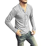 Männer T-Shirt von langärmeligem T-Shirt Button-Down T-Shirt Casual H
