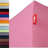 r-up Beste Spannbettlaken 180x200-200x220 bis 35cm Höhe viele Farben 95% Baumwolle / 5% Elastan 230g/m² Oeko-Tex stressfrei auch für Boxspringbetten (rosa)