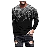 Beokeuioe Herren Sweatshirt 3D Drucken Sweatshirt Bunt Coole Langarmshirt Regular Fit Sportshirt für Männer Modisch Neuheit Muster Tops Sportliches Freizeitshirt Casual Longsleeve-T