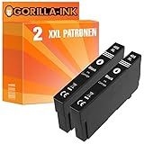 Gorilla-Ink 2X Patrone XXL kompatibel mit Epson 405XL Black | Geeignet für Epson Workforce EC-C 7000 Pro WF-3820 DWF Pro WF-3825 DWF Pro WF-3830 DWTF Pro WF-4820 DWF Pro WF-4825 DWF Pro WF-4830 DTW