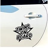 BD-Boombdl Autoaufkleber Zwillinge an Bord Sicherheitsschild Baby Bus Van Auto Fenster Vinyl Aufkleber Aufkleber 2 Stück 14X13.2