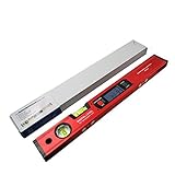 Digitaler Winkelmesser Winkelfinder Neigungsmessgerät Elektronische Ebene 360 ​​Grad mit/ohne Magneten Pegel Winkel Neigung Test Lineal 400mm Spirit Level Lineal Klein (Color : Red)