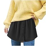 Minenany Shirt Extender Adjustable Layering Fake Top Unterer Saum Einfarbig Halbe Länge Hemd Saum Schicht Top Lower Sweep Pullover Sweatshirt Verlängerung Schichtung Rock H
