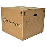 SmithPackaging Umzugskartons, doppelwandig, 53 x 53 x 41 cm, mit Tragegriffen und Raumliste, 10 Stück