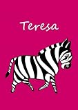 personalisiertes Malbuch / Notizbuch / Tagebuch - Teresa: Zebra - A4 - blank