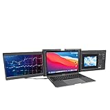 VNFWLDM 12In Triple Portable Monitor Für Laptop, 1080P IPS-Laptop-Monitor-Extender, USB-C Computeranzeige / -Bildschirm Für 13'-16' Notebook/Mac/Switch/Xbox One/