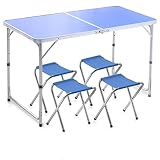 Heimbüro Computertisch Stetige Aluminiumlegierungs-kampierende Tabelle im Freien und Schemel, höhenverstellbare tragbare Grill-Tabellen, kreativer wasserdichter faltender Reise-Koffer-Tisch,