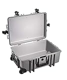 B&W International Outdoor Case Hartschalenkoffer Typ 6700/G leer (Hardcase Koffer IP67, ohne Inhalt, wasserdicht, Innenmaß 53,5x36x22,5cm, Grau)