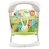 Mattel Fisher-Price CCN92 2 in 1 Babyschaukel im Regenwald Design, mit 6 Geschwindigkeitsstufen, 10 Melodien und 2 beruhigenden Naturg