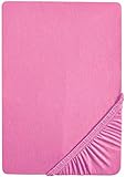 biberna 0077155 Spannbetttuch Jersey (Matratzenhöhe max. 22 cm) 1x 90x190 cm  100x200 cm pink