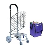 LUHUANONG Faltbarer Einkaufswagen Tragbarer Treppensteigwagen, 110 lbs Kapazität Faltbarer Einkaufswagen mit 360 ° drehbaren Schwenkrädern Super Loading Utility Einkaufswagen (Color : B)