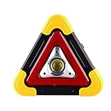 Kacsoo Warndreieck Reiseset zum Fahren, Dreieck Warnschild Dreieck Auto LED Arbeitslicht Verkehrssicherheit Notfall Pannenalarmlampe Tragbares Blinklicht zur H