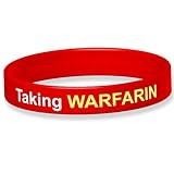 The ID Band Company Warfarin Medizinisches Silikon-Armband, Medium, Rot, 1 Stück