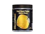 Best Heart Flakes Golden Dream Premium Fischfutter, Flockenfutter, Rinderprotein als Flocke, mit Vitaminen und Mineralien,alle Zierfisch, speziell auch für Diskus oder Welse, unterstützt gelbe Farb