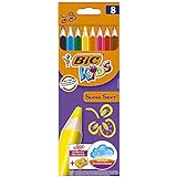 BIC Kids Stifte Set: 8 Buntstifte inkl. Anspitzer, 12 Dreikant-Buntstifte und 2 Bleistifte zum Schreiben L