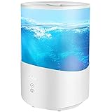 Ultraschall Luftbefeuchter, 2.5L Top-Füllung Humidifier mit 7 Farben LED, Leise Aroma-Diffusor für Kinderzimmer, Luftbefeuchter Schlafzimmer, BPA-Frei, Schlafmodus, Auto-Abschaltung-Weiß