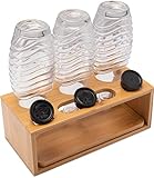 elbmöbel Kompatibel für SodaStream,Crystal & Emil Flaschen Flaschenhalter Abtropfhalter Bambus 29,3 x 14,5 x 11
