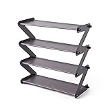 KPJSJ 4-Tier-Schuhregal Stapelbares und erweiterbares Schuhregal Z-förmiger Schuh-Organizer Schuhregal-Aufbewahrungs-Organizer H