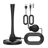 DVBT2 Antenne mit Verstärker Innen, MOPOIN DVB-T2 TV Antenne, Digitale Zimmerantenne 4K HD TV Receiver Antenne für Innen und Außen, Starker DVB-T, DVB-T2 Empfang, Magnetfuß, mit 5m Koaxialkab