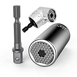 Steckschlüssel Newder Universalschlüssel Universal Nuss Universal-Steckschlüssel Multi Funktions Handwerkzeuge 7-19mm mit 105° Winkelschrauber Vorsatz Adapter Reparatur Werkzeug