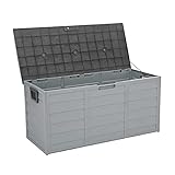 JLKDF 260L/75Gal Harz-Aufbewahrungsbox mit 2 Rädern (Grau)