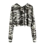 TWIFER Kapuzenpullover Hoodie Camouflage Sweatshirt Damen Lang