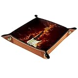 FURINKAZAN Valet Tray Wechselaufbewahrungsbox, Nachttisch, E-Gitarre in Flammen, brennendes F