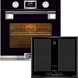 Kaiser Induktions Herd-Set EH 6338s + KCT 67 FIN La Perle, Einbau Backofen, 79L,Glastür mit SOFTCLOSE, 11 Funktionen,Heißluftsystem, Infrarotgrill, Bratautomatik + Einbau Herd Autark Funktionsdisplay