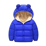 1-4 Jahre Kleinkind Wintelmantel Ohren Kapuzenjacke Reißverschluss Lammsamt Gefütterte Baumwolljacke Baby Thermofutter Steppjacke Kinder Jungen Mädchen Outdoor Windjacke Skijacket Schneeanzug