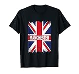 Manchester - England City mit United Kingdom Flagge T-S
