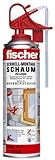 fischer Schnell-Montageschaum PU 500, Bauschaum für Verfüllung, Dämmung & Isolierung, PU-Schaum inkl. Fix-Adapter für sofortigen Einsatz & Wiederverwendung, 500