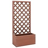 Catherinol Spalier mit Blumenkasten, Rankgitter, Sichtschutz Balkon, Pflanzkübel mit Rankgitter, Balkon, Balkon Sichtschutz, Blumenbeet, Beet Balkon, 70x30x135 cm WPC