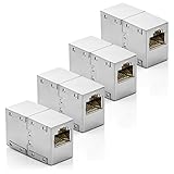 deleyCON CAT6 RJ45 Kupplung Verbinder Netzwerkkabel Patchkabel Ethernetkabel Adapter Modular Geschirmt 2x RJ45 Buchse DSL LAN RJ45 4 Stück