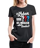 Spreadshirt Die DREI Fragezeichen Leben Ohne Ist Sinnlos Spruch Frauen Premium T-Shirt, XL, Schw