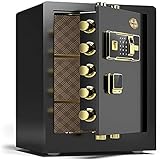 WYCSAD Tresor, feuerfester wasserdichter Tresor, 1,7/2,6/3,4 Kubikfuß Sicherheits-Elektronikschloss mit Alarm, biometrischer Fingerabdruck-Tresor mit digitaler Tastatur, feuerfest, Wand- oder S