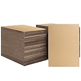 Belle Vous Braune Wellpappe zum Basteln (100 Stück) - Wellpappe Verpackung 18 x 12,5 cm - 2,8 mm Dicker Flacher Kraftkarton für den Versand, Kunst, Basteln und Verpackung