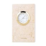 Kaminuhr Römische Zifferblatt Kaminuhren Marmor Schreibtischuhr Mute Desktop Batteriebetrieben, Dekor Geschenk (Farbe: Beige)